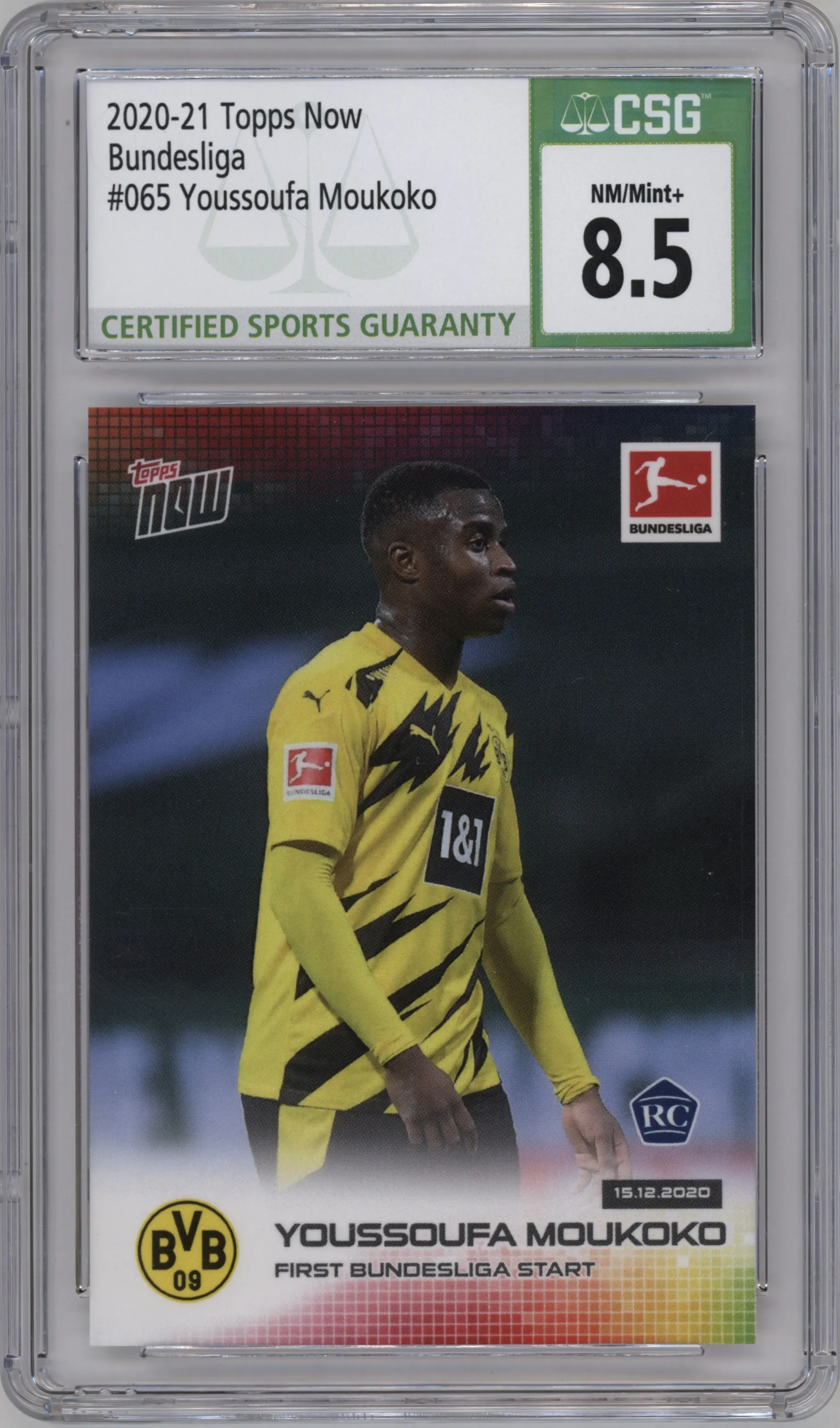 2020 Topps Now Bundesliga Youssoufa Moukoko CGC 8.5