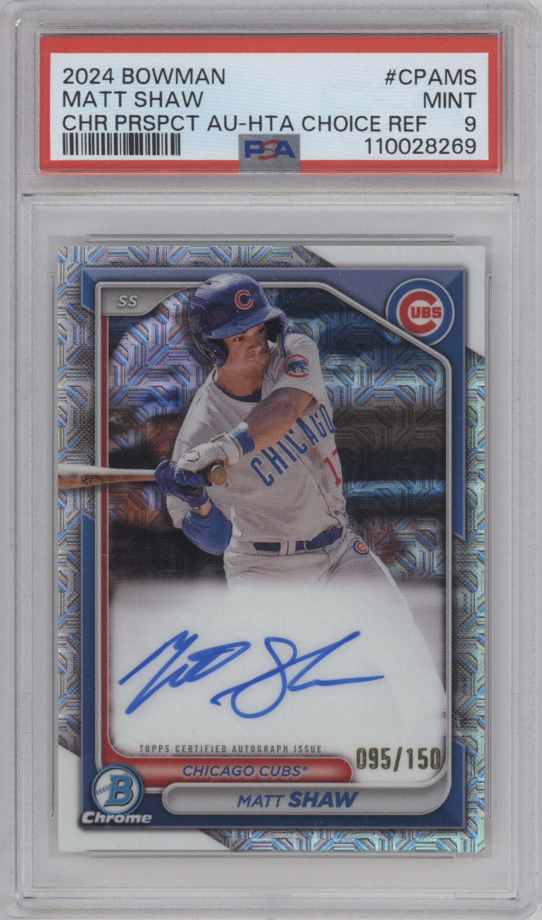 2024 Bowman Chr.Pros.Auto Matt Shaw HTA Choice PSA 9