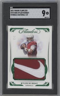 Kyler Murray from the 2021 Panini Flawless set graded by SGC and given an overall grade of 9.