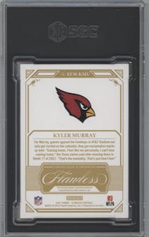Kyler Murray from the 2021 Panini Flawless set graded by SGC and given an overall grade of 9.