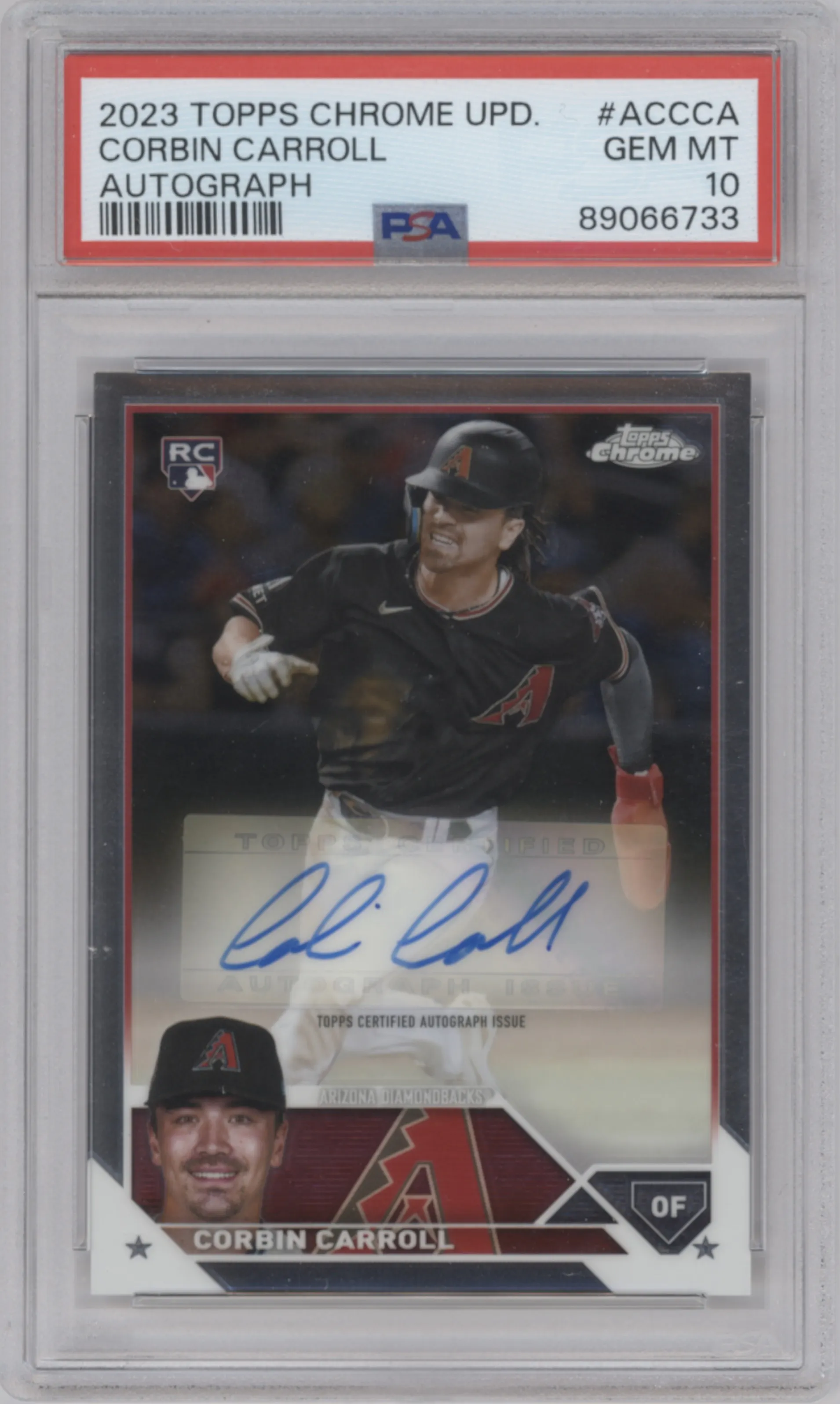 2023 Topps Chrome Update Auto Corbin Carroll #AC-CCA PSA 10
