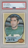 Joe Namath from the 1970 Topps set graded by PSA and given an overall grade of 5.
