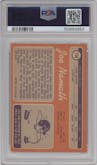 Joe Namath from the 1970 Topps set graded by PSA and given an overall grade of 5.