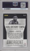 Karl-Anthony Towns from the 2015-16 Panini Prizm  set graded by PSA and given an overall grade of 10.