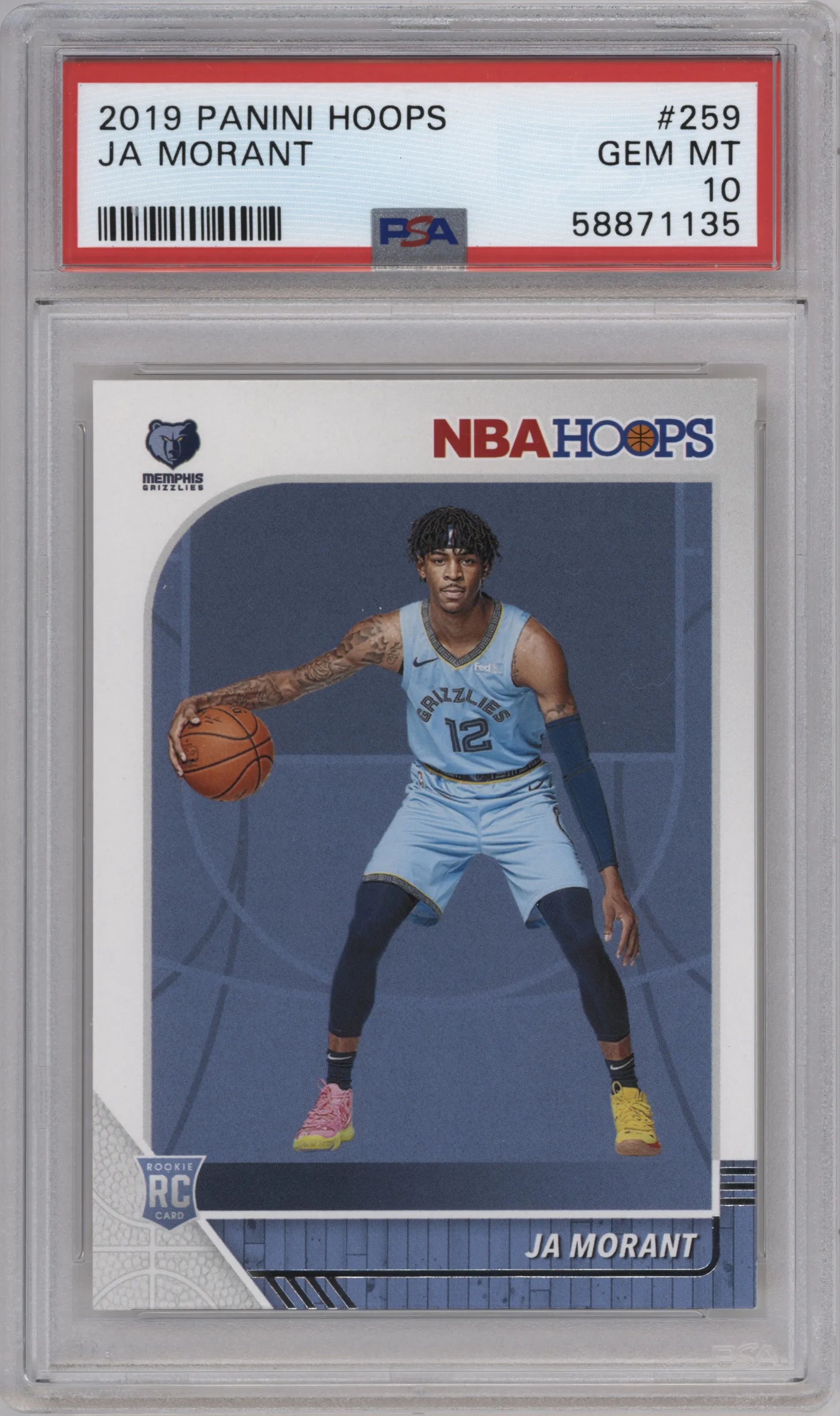 2019 Panini NBA Hoops Ja Morant PSA 10