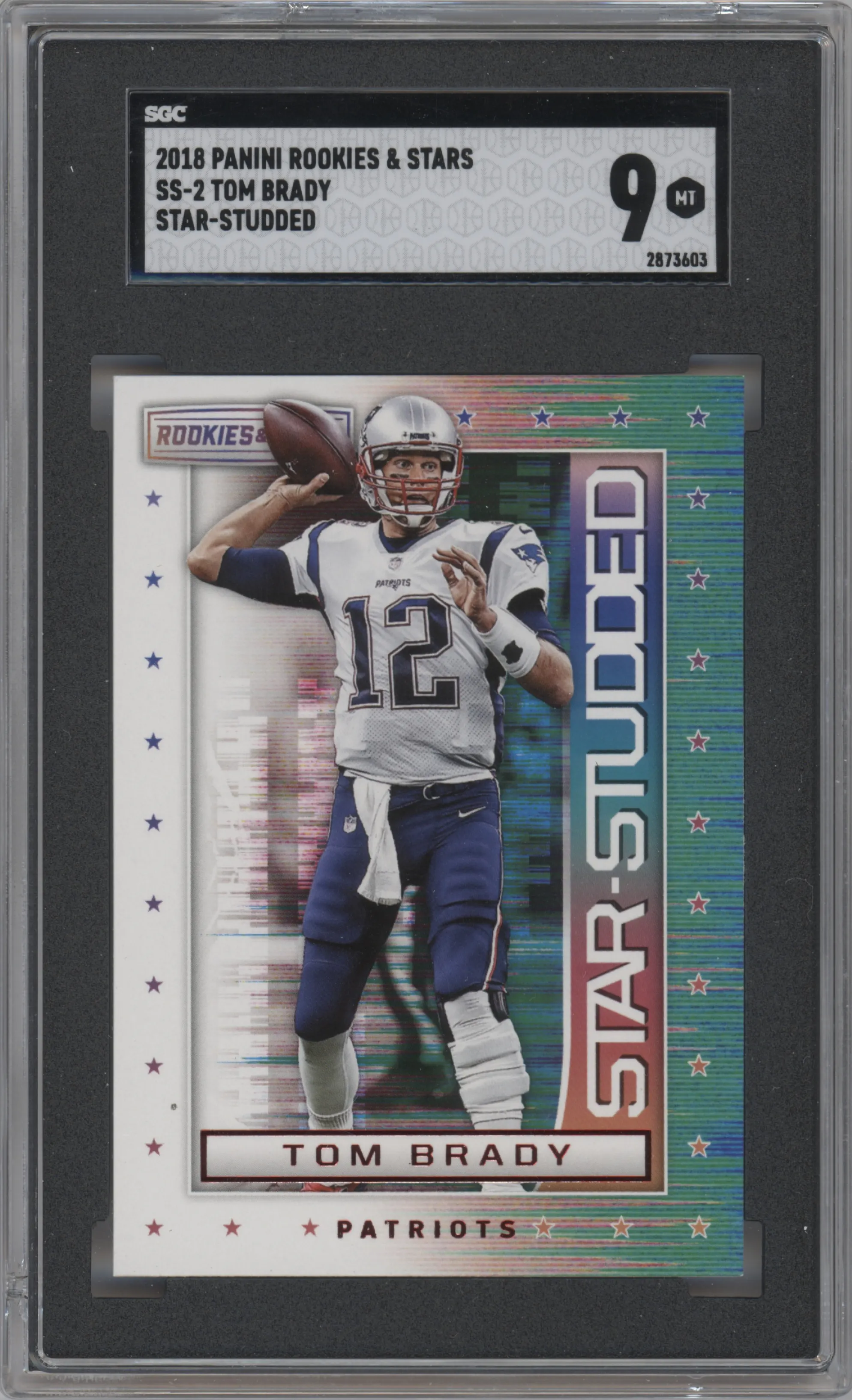 2018 Panini Rookies & Stars Star-Studded Tom Brady #SS-2 SGC 9