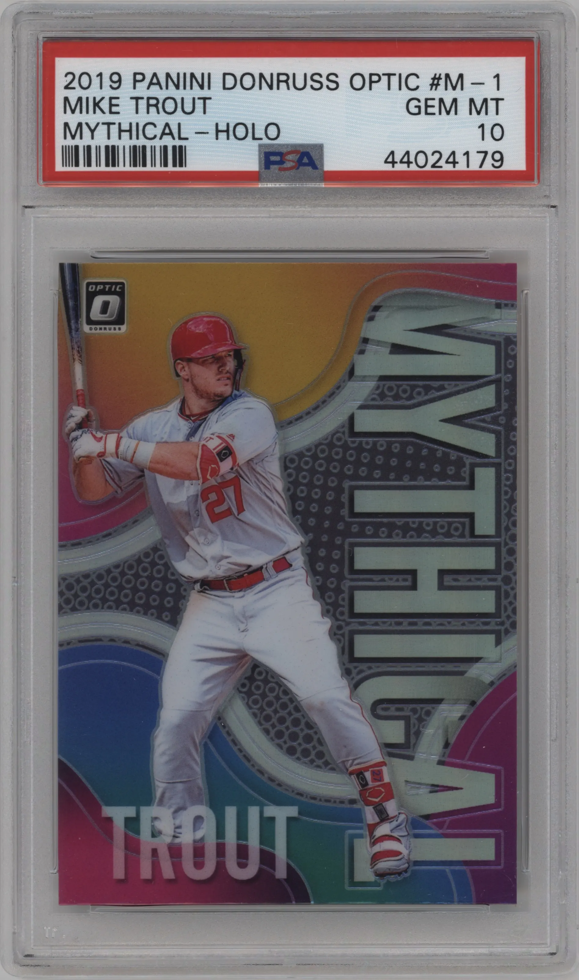 2019 Panini Donruss Optic Mythical Mike Trout Holo #M-1 PSA 10