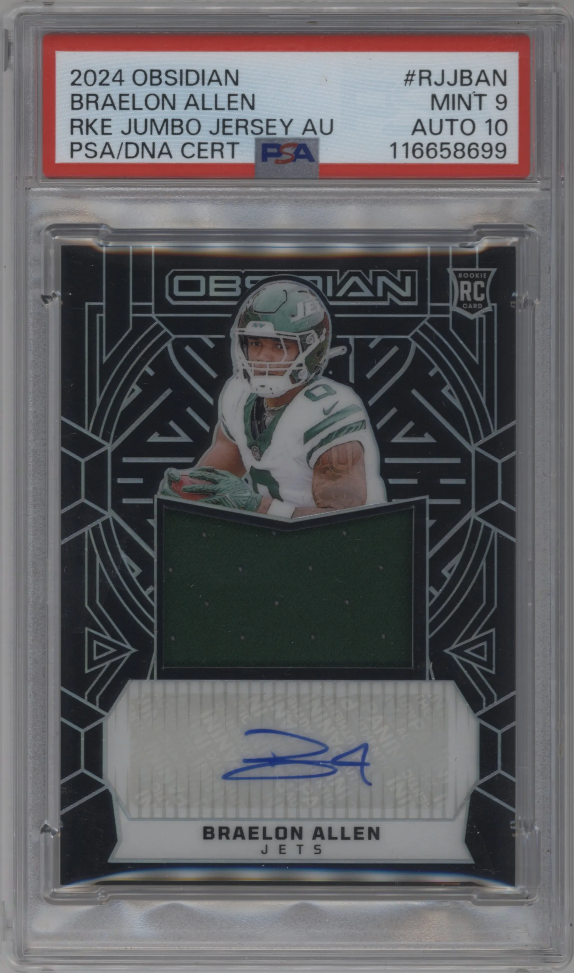 2024 Panini Obsidian Rke.Jmb.Jrsy.Auto Braelon Allen #RJJ-BAN PSA 9