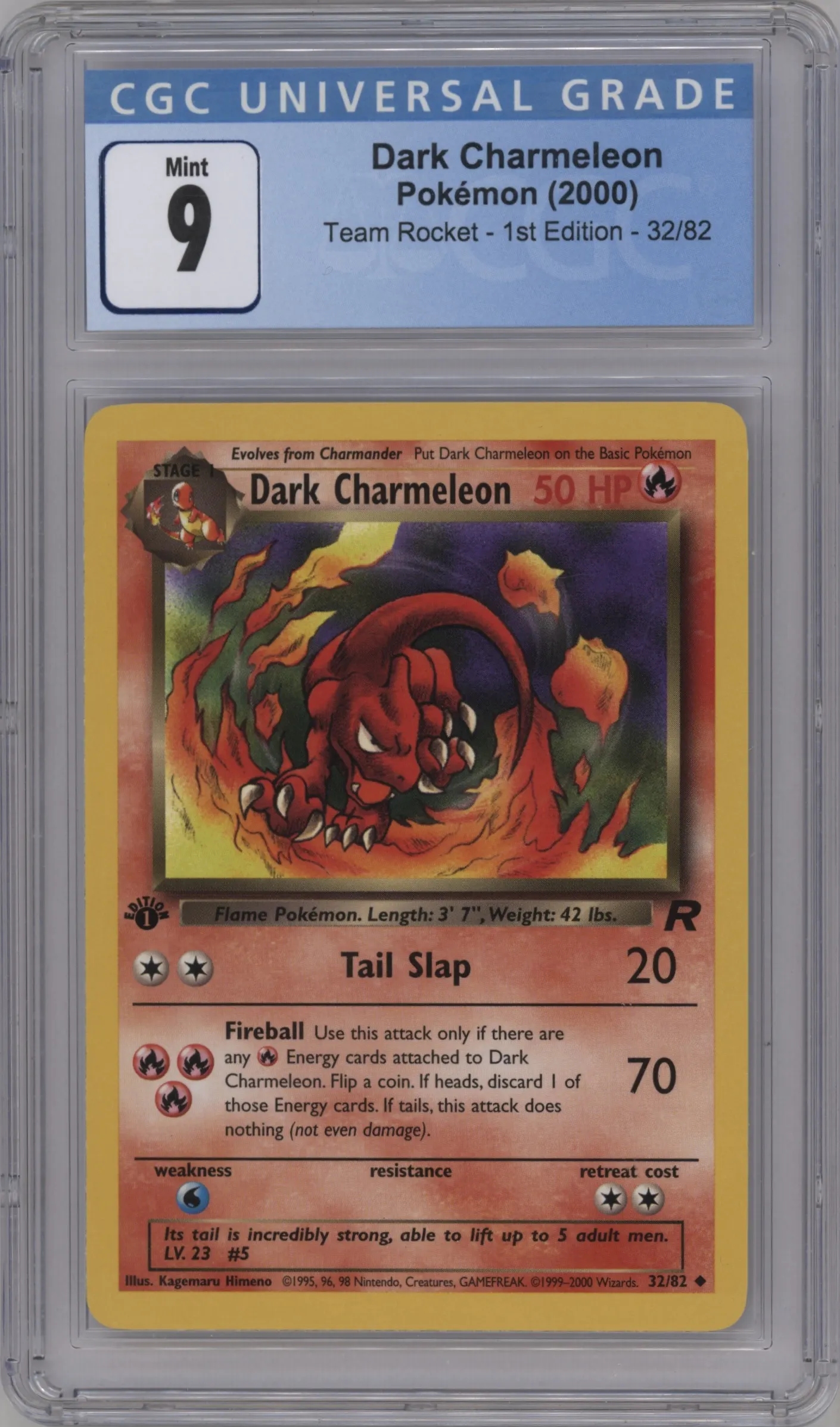 2000 Pokemon Team Rocket Dark Charmeleon #32 CGC 9