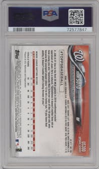 Juan Soto from the 2018 Topps Update set graded by PSA and given an overall grade of 10.