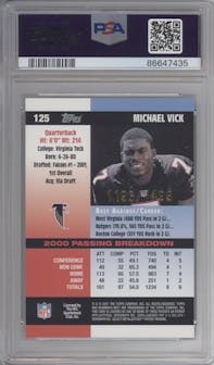 Michael Vick from the 2001 Bowman's Best set graded by PSA and given an overall grade of 10.