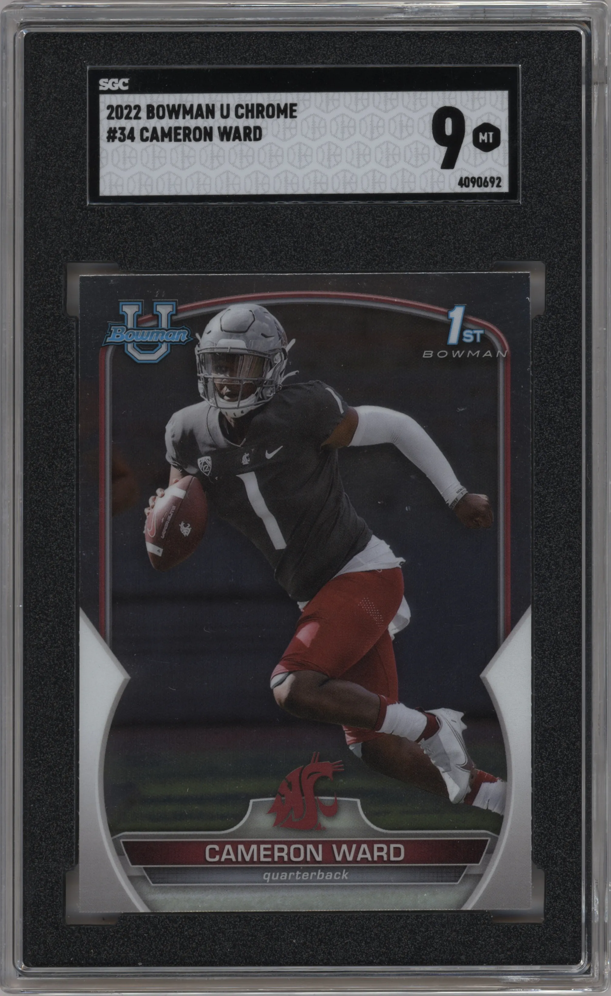 2022 Bowman University Chrome Cameron Ward #34 SGC 9