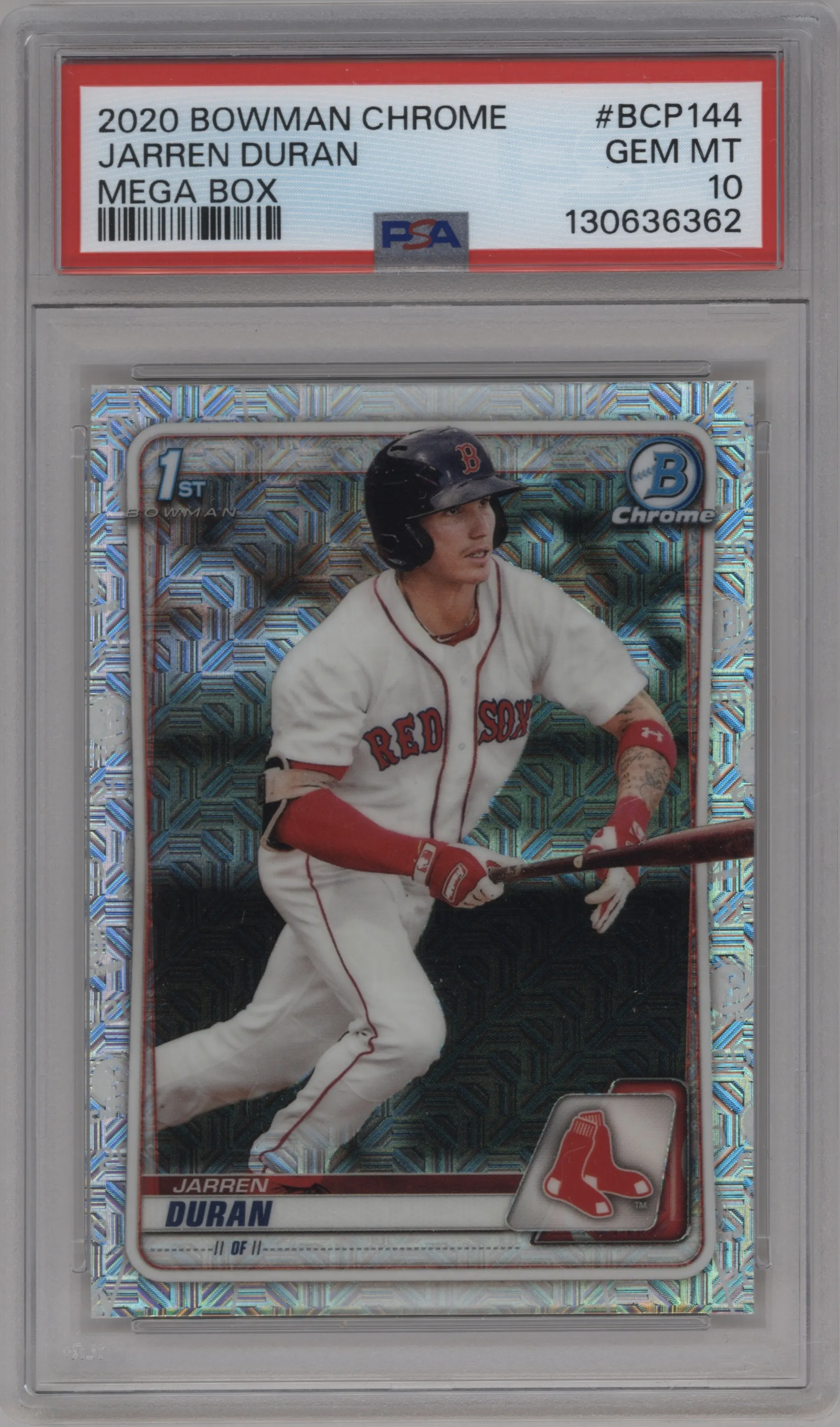 2020 Bowman Mega Box Chrome Chrome Prospect Jarren Duran PSA 10