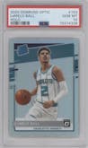 LaMelo Ball from the 2020-21 Panini Donruss Optic set featuring a Holo parallel graded by PSA and given an overall grade of 10.