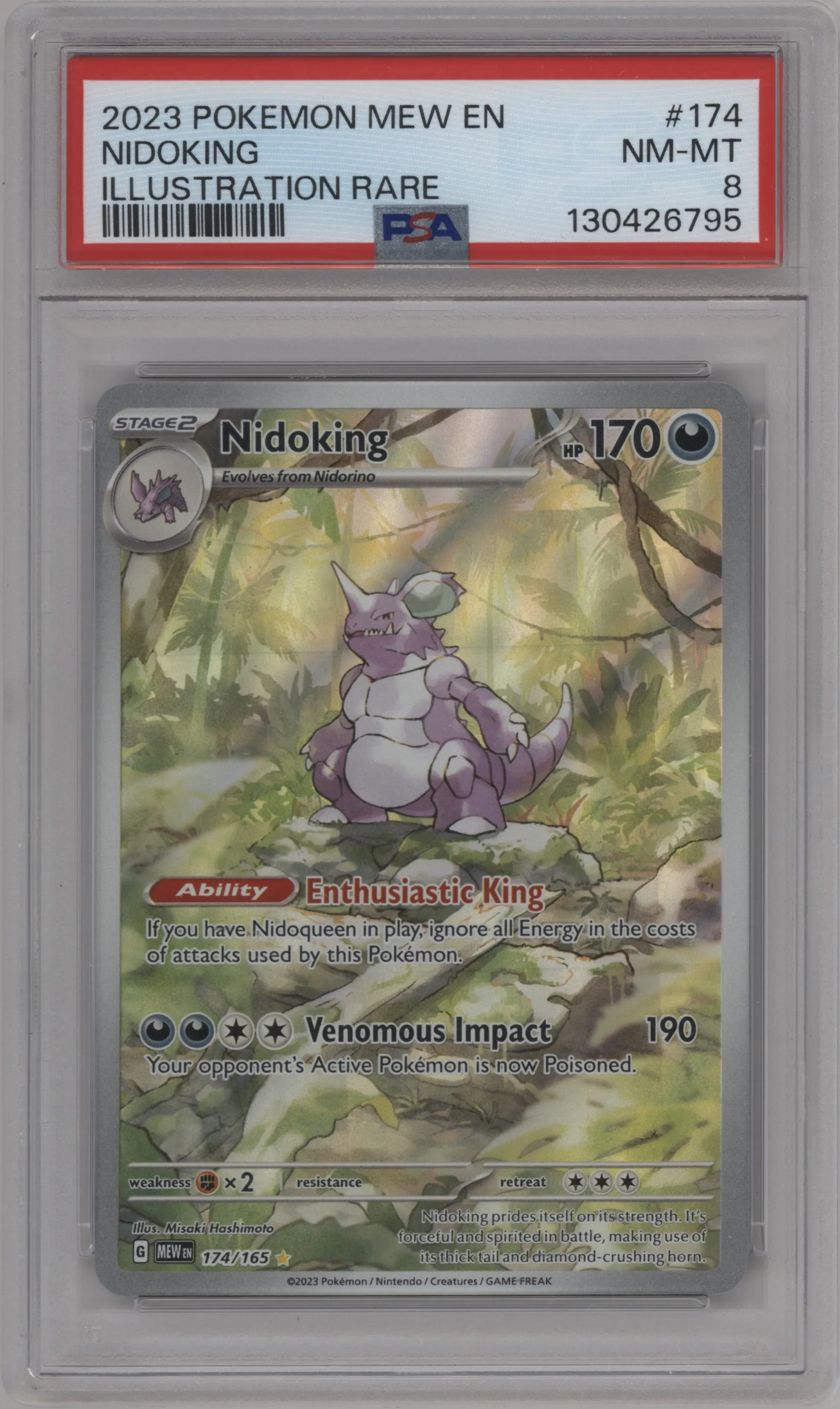 2023 Pokemon SV Nidoking #174 PSA 8
