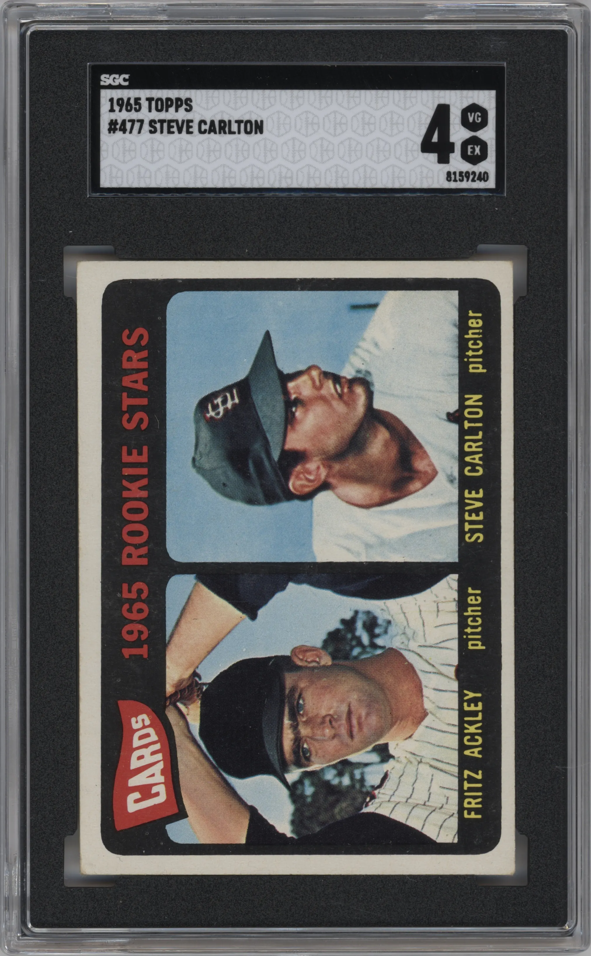 1965 Topps Fritz Ackley/Steve Carlton #477 SGC 4