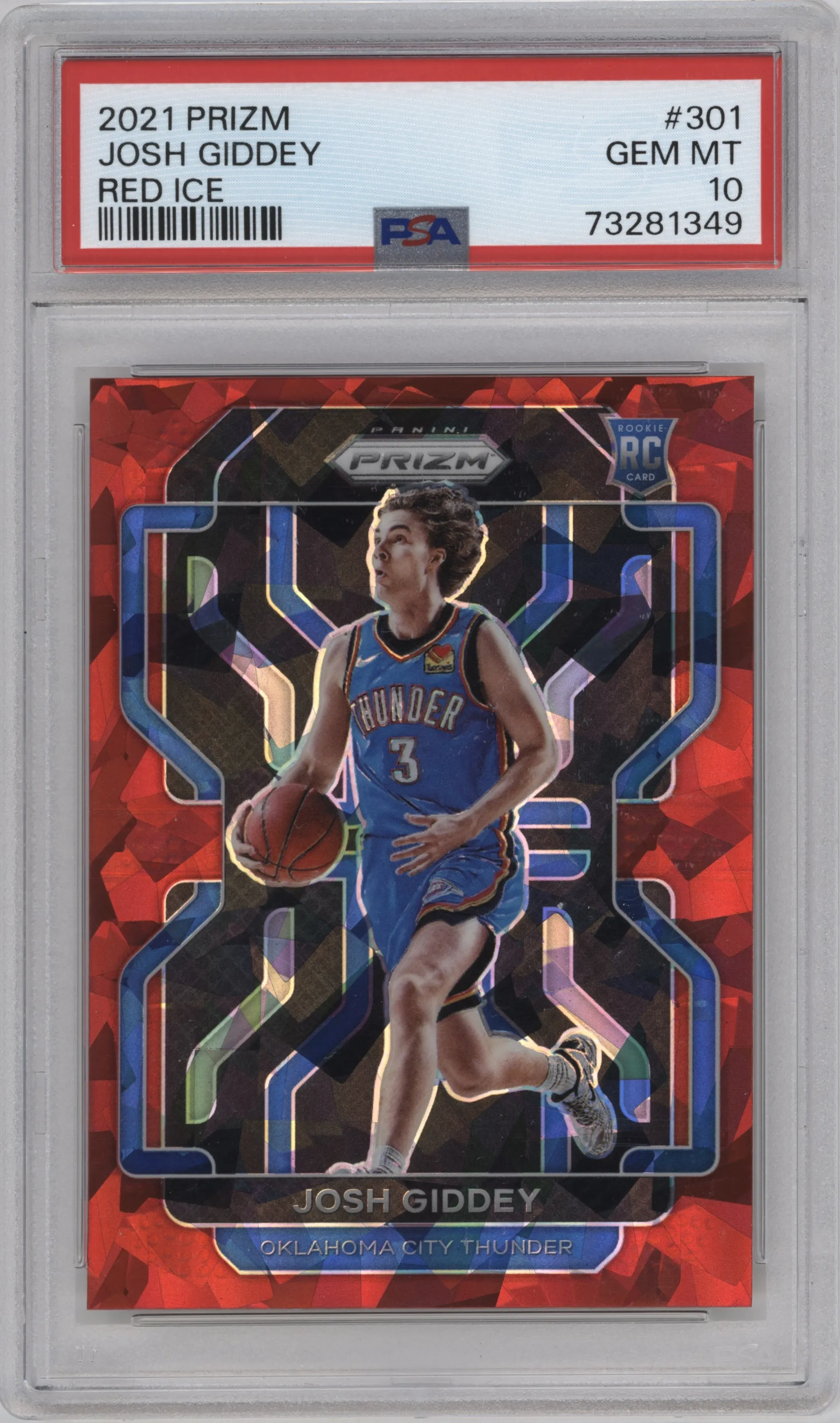2021 Panini Prizm Josh Giddey Red Ice PSA 10