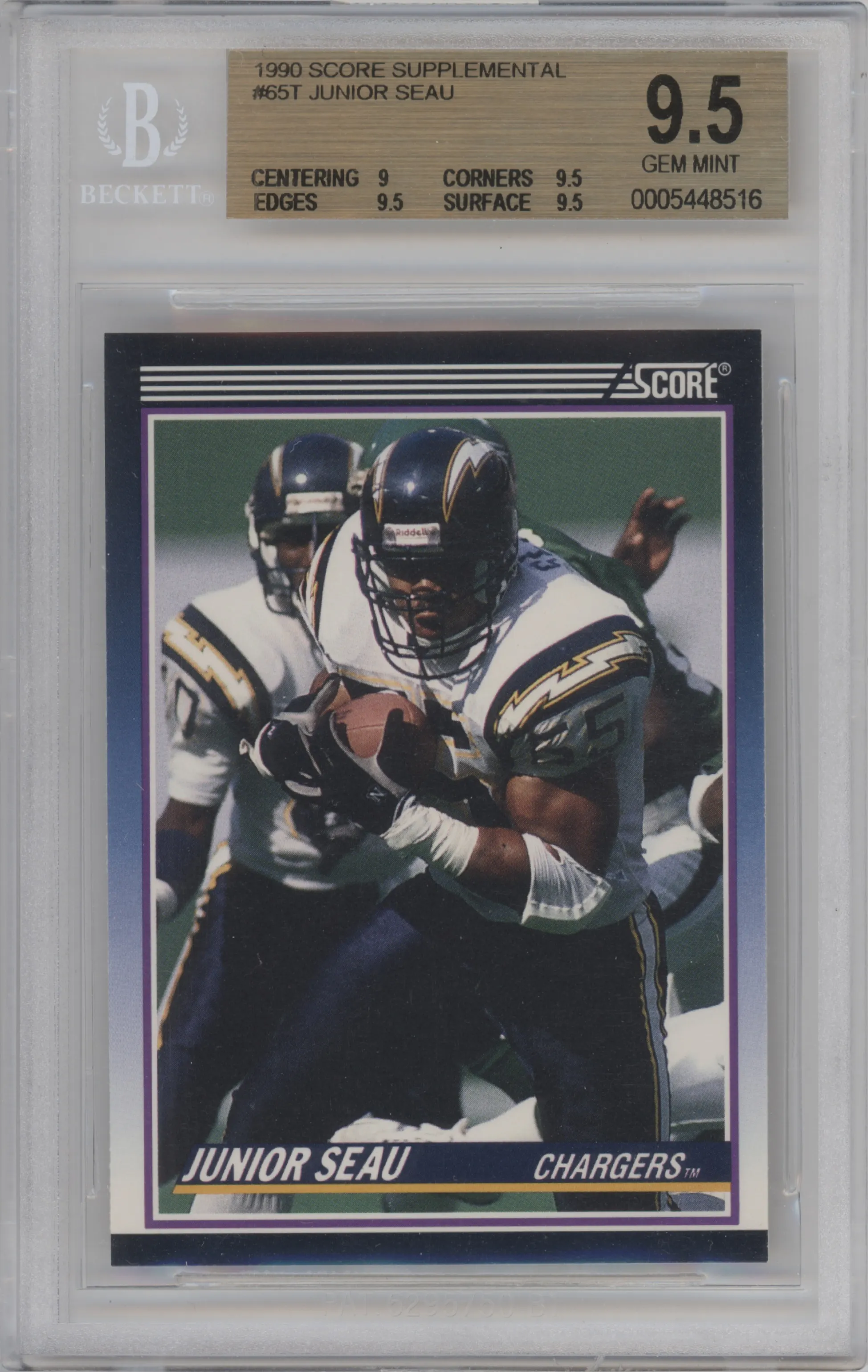 1990 Score Supplemental Junior Seau BGS 9.5