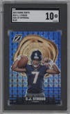 C.J. Stroud from the 2023 Panini Zenith set featuring a Blue parallel graded by SGC and given an overall grade of 10.