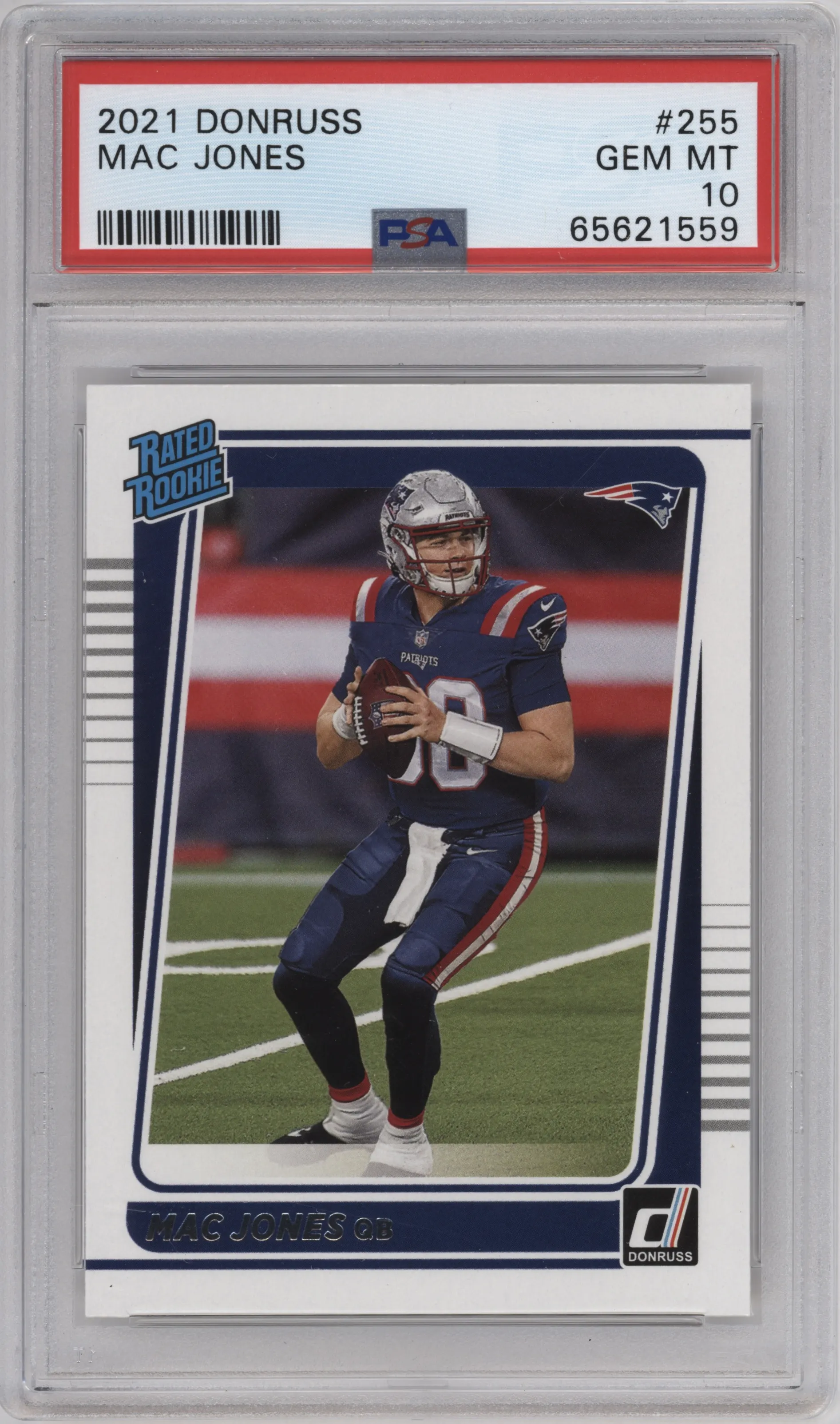 2021 Panini Donruss Rated Rookie Mac Jones PSA 10
