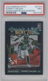 Garrett Wilson from the 2022 Panini Donruss Optic set featuring a Black Pandora parallel graded by PSA and given an overall grade of 9.