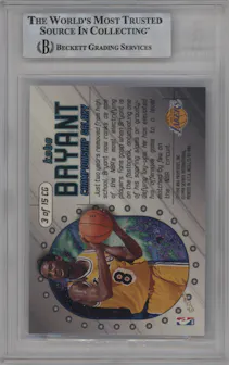 Kobe Bryant from the 1997-98 Metal Universe Championship set graded by Beckett and given an overall grade of 9.