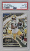 Jayden Reed  from the 2023 Panini Select set featuring a Tri-Color parallel graded by PSA and given an overall grade of 10.
