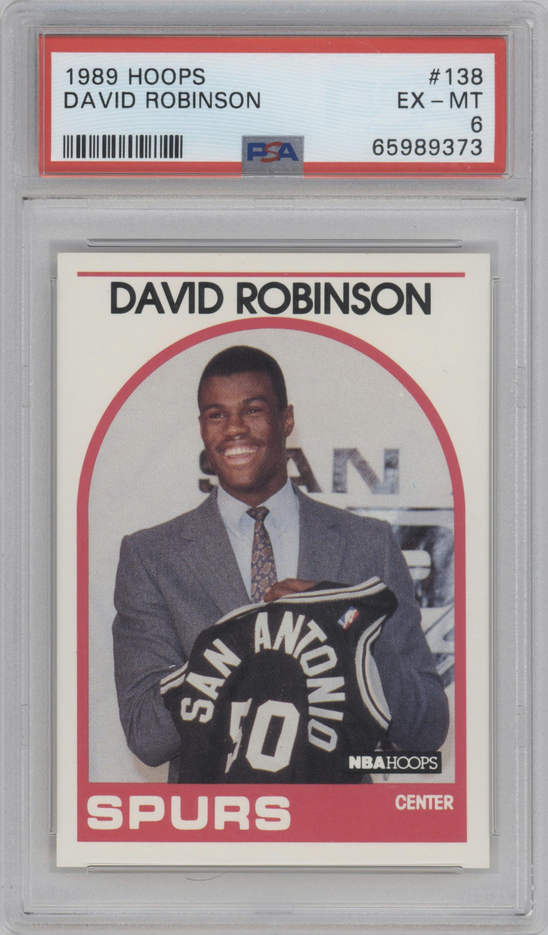 David Robinson from the 1989-90 NBA Hoops  set graded by PSA and given an overall grade of 6.