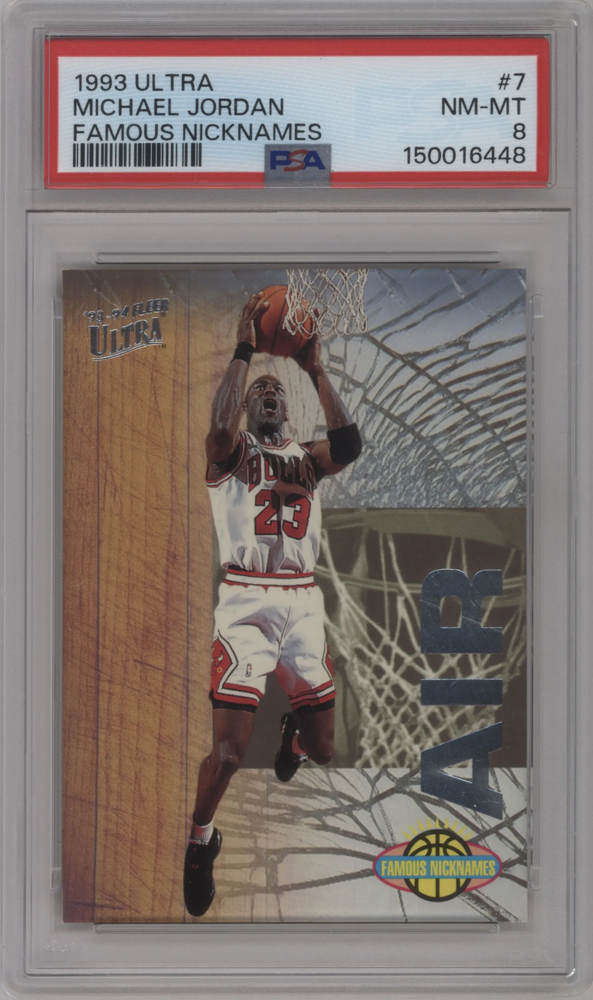 1993 Fleer Ultra Famous Nicknames Michael Jordan #7 PSA 8