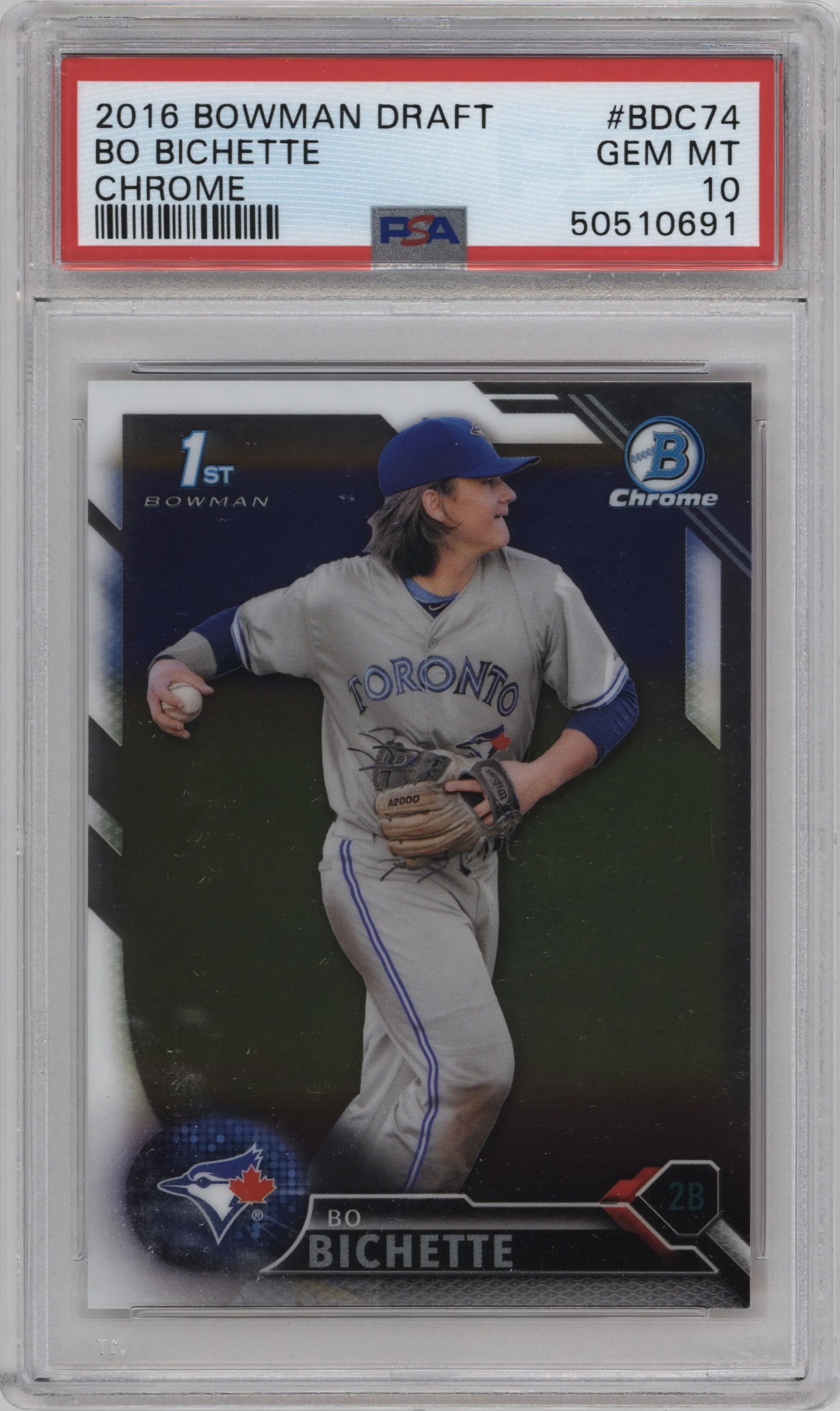 2016 Bowman Draft Chrome Bo Bichette PSA 10
