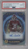 Dillon Gabriel from the 2022-23 Bowman University Inception set featuring a Blue Foil parallel graded by PSA and given an overall grade of 10.