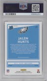 Jalen Hurts from the 2020 Panini Donruss Optic set featuring a Pink parallel graded by PSA and given an overall grade of 10.