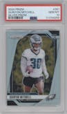 Quinyon Mitchell from the 2024 Panini Prizm set featuring a Silver Prizm parallel graded by PSA and given an overall grade of 10.