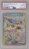 Eevee ex from the 2024 Pokemon SV JPN set graded by PSA and given an overall grade of 10.