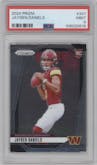 Jayden Daniels from the 2024 Panini Prizm set graded by PSA and given an overall grade of 9.
