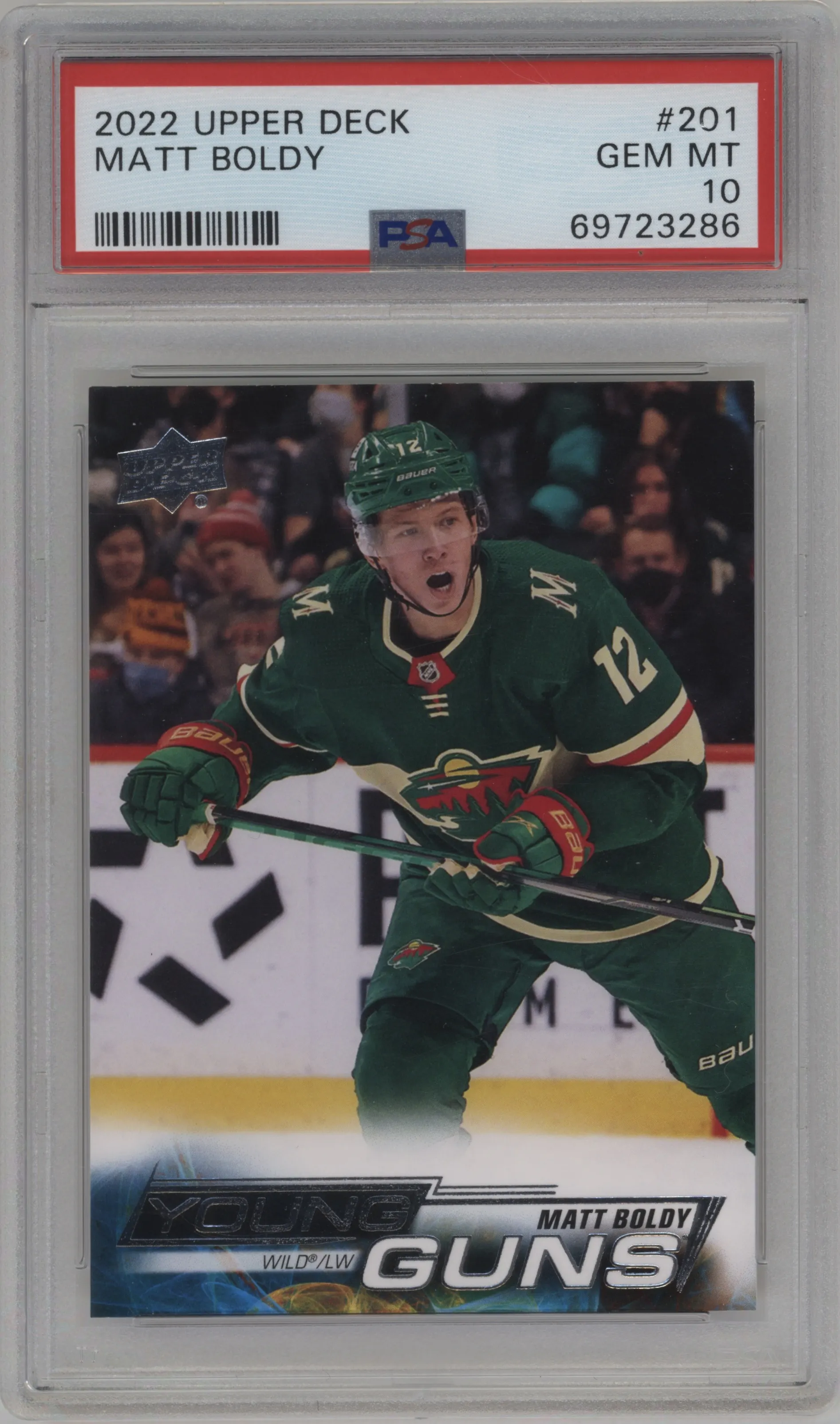 2022 Upper Deck Young Guns Matt Boldy #201 PSA 10