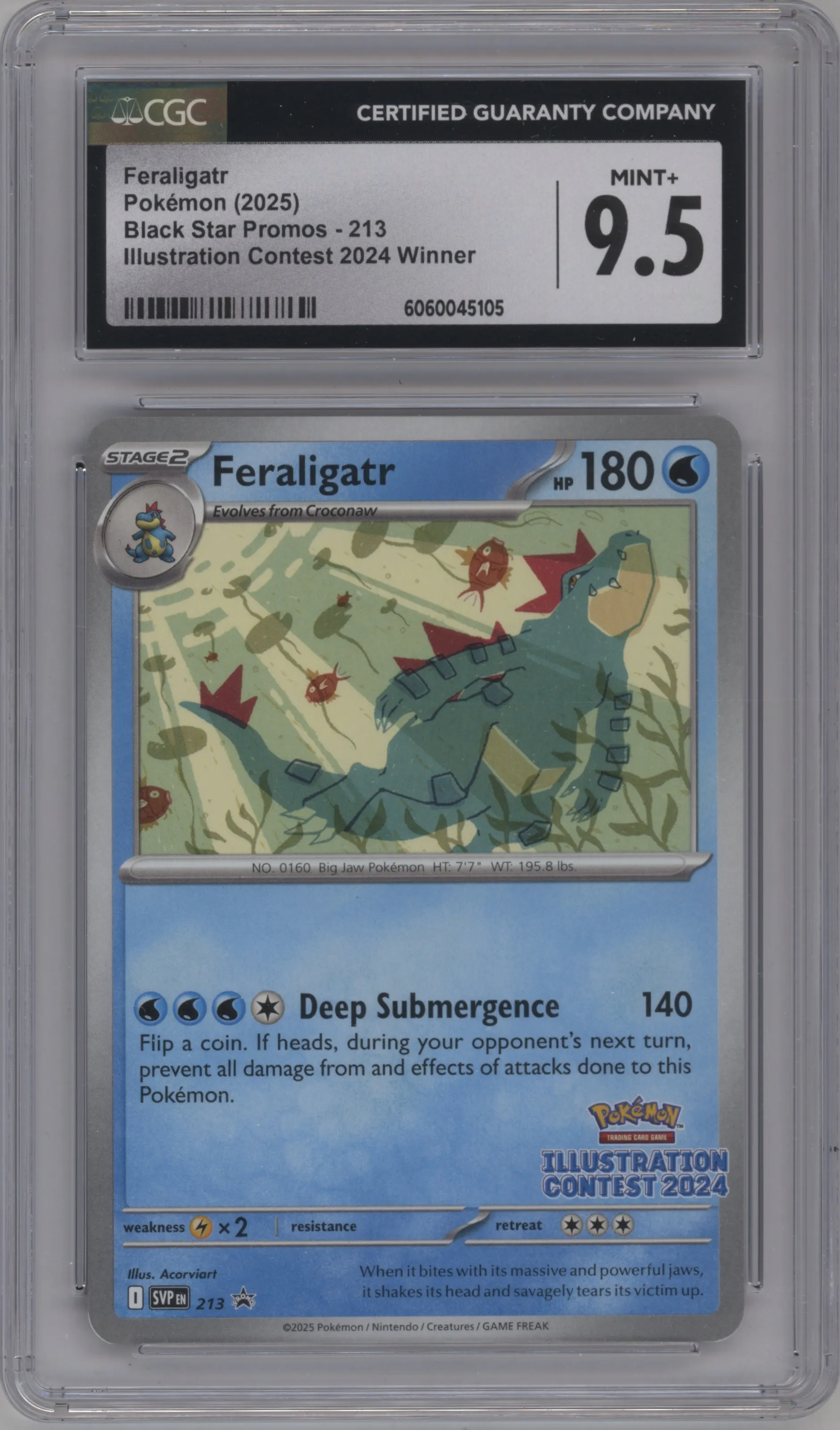 2025 Pokemon SV Feraligatr Illustration Contest 2024 #213 CGC 9.5
