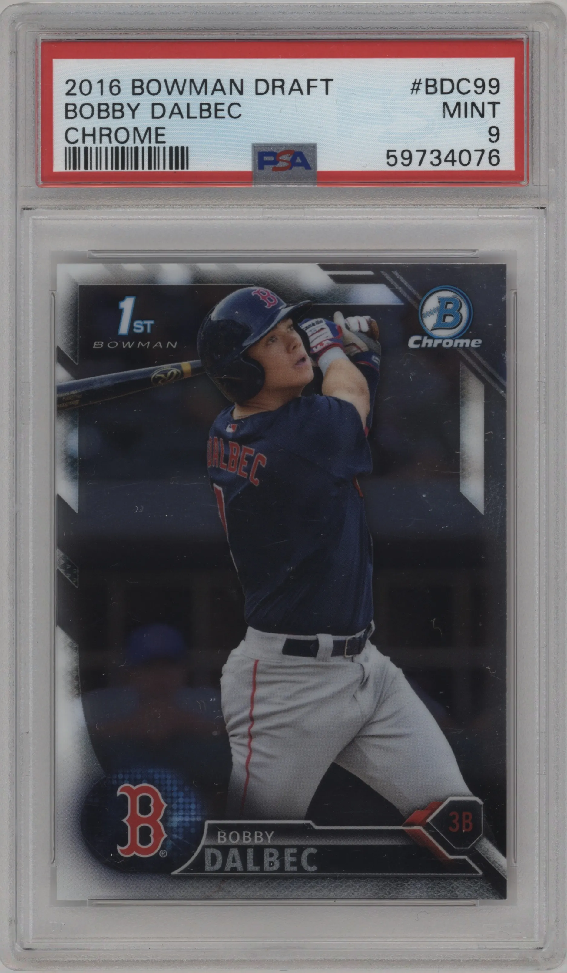 2016 Bowman Draft Chrome Bobby Dalbec #BDC-99 PSA 9