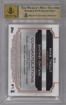 Mike Trout/Shohei Ohtani from the 2020 Topps Dynasty set graded by Beckett and given an overall grade of 9.5.