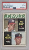 Phil Roof / Phil Niekro from the 1964 Topps set graded by PSA and given an overall grade of 2.