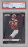Jayden Daniels from the 2024 Panini Prizm set graded by PSA and given an overall grade of 10.