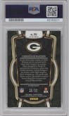 Christian Watson from the 2022 Panini Select set featuring a Dragon Scale parallel graded by PSA and given an overall grade of 10.