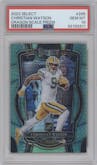 Christian Watson from the 2022 Panini Select set featuring a Dragon Scale parallel graded by PSA and given an overall grade of 10.