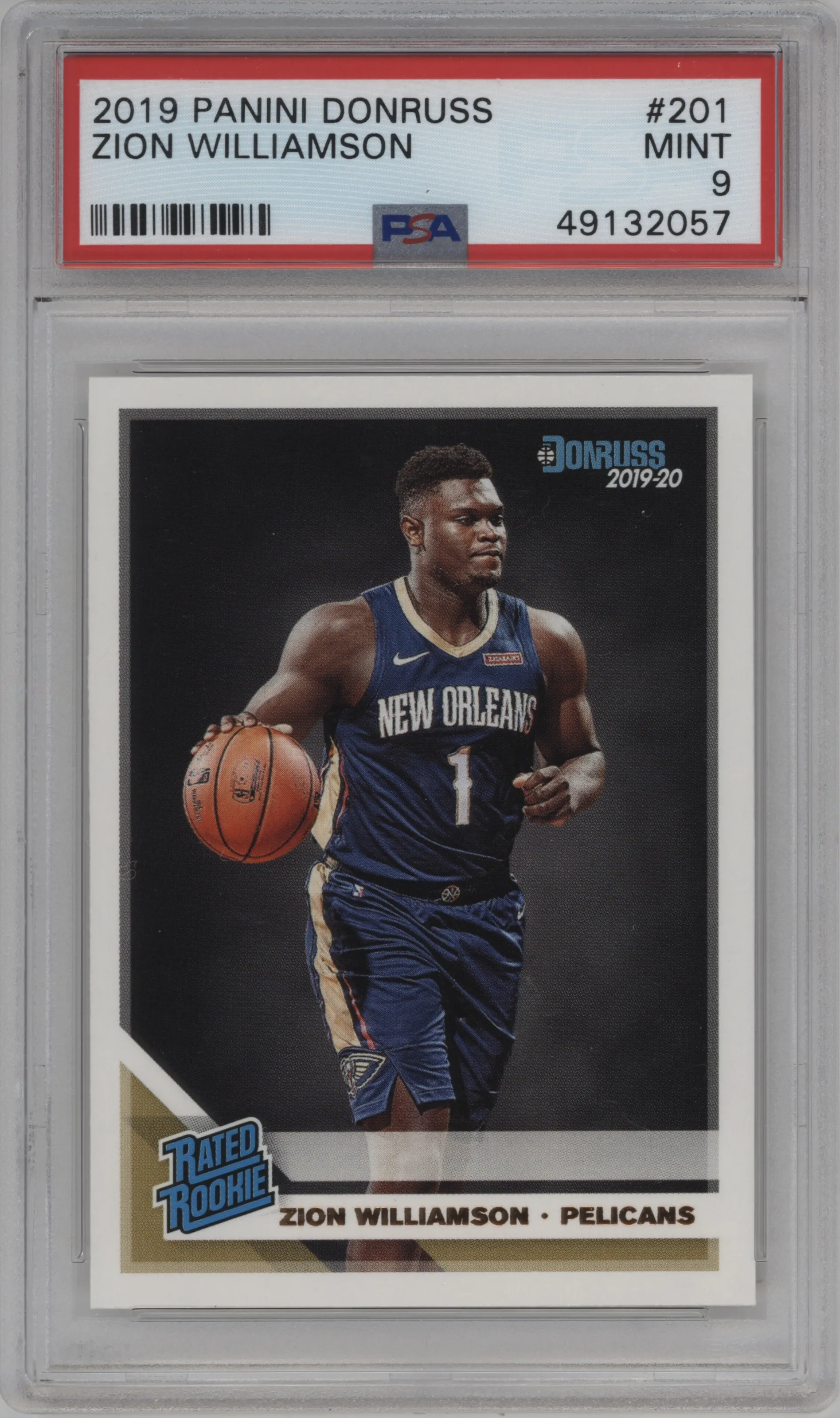 2019 Panini Donruss Rated Rookie Zion Williamson PSA 9