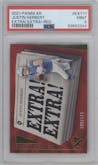 Justin Herbert from the 2021 Panini XR set featuring a Red parallel graded by PSA and given an overall grade of 9.