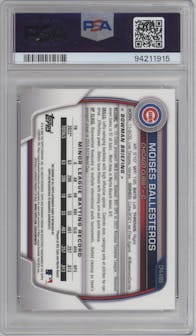 Moises Ballesteros from the 2023 Bowman  set graded by PSA and given an overall grade of 10.