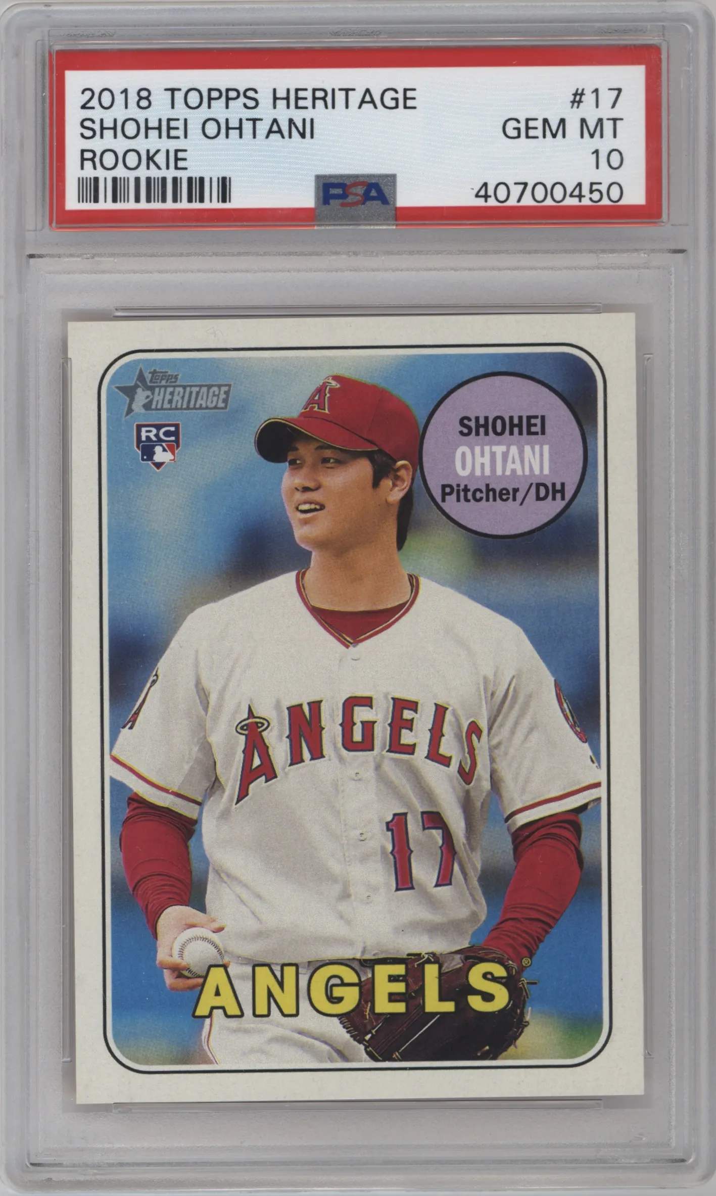 2018 Topps Heritage Variation Shohei Ohtani #17 PSA 10