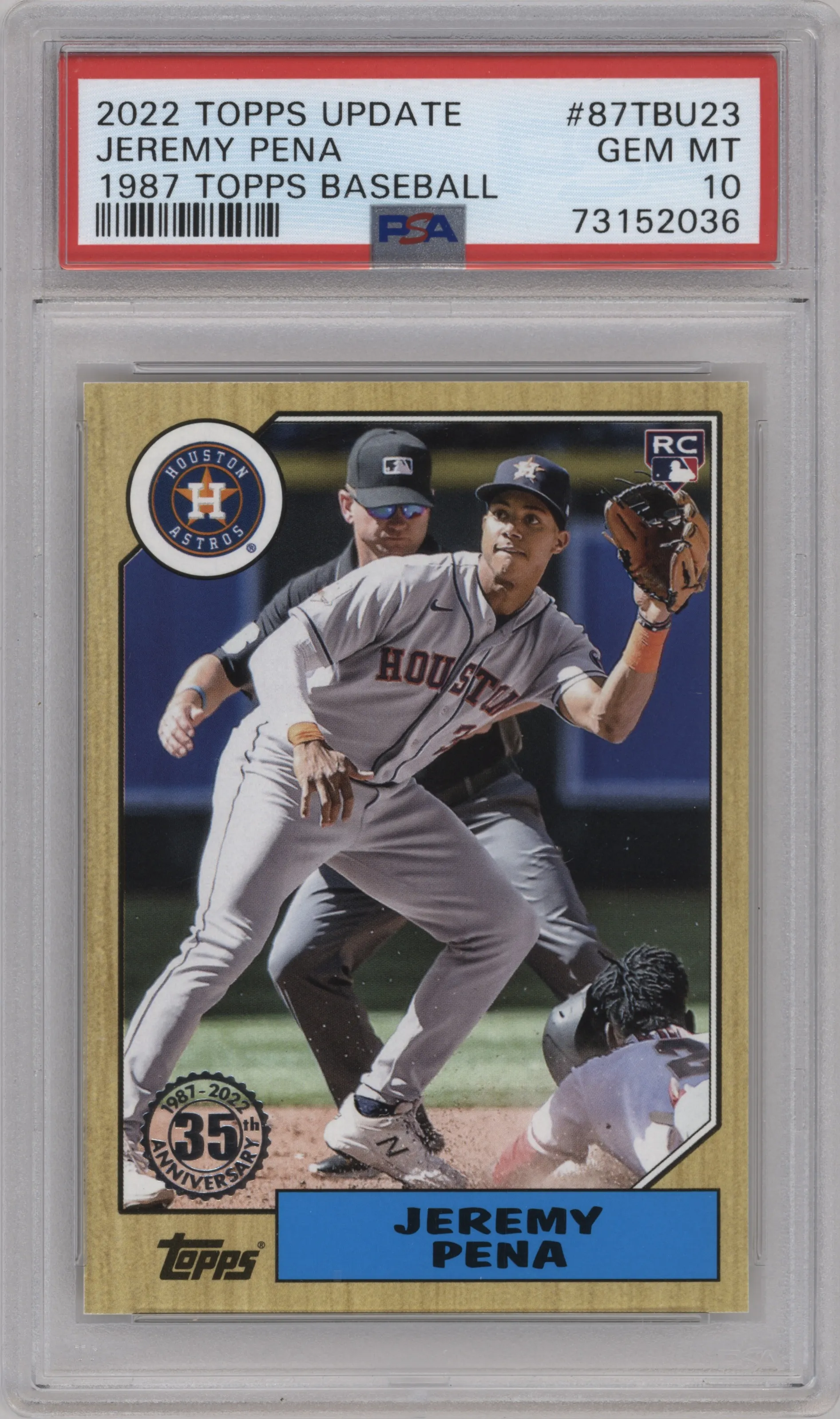 2022 Topps Update 1987 Topps Jeremy Pena #87TBU-23 PSA 10