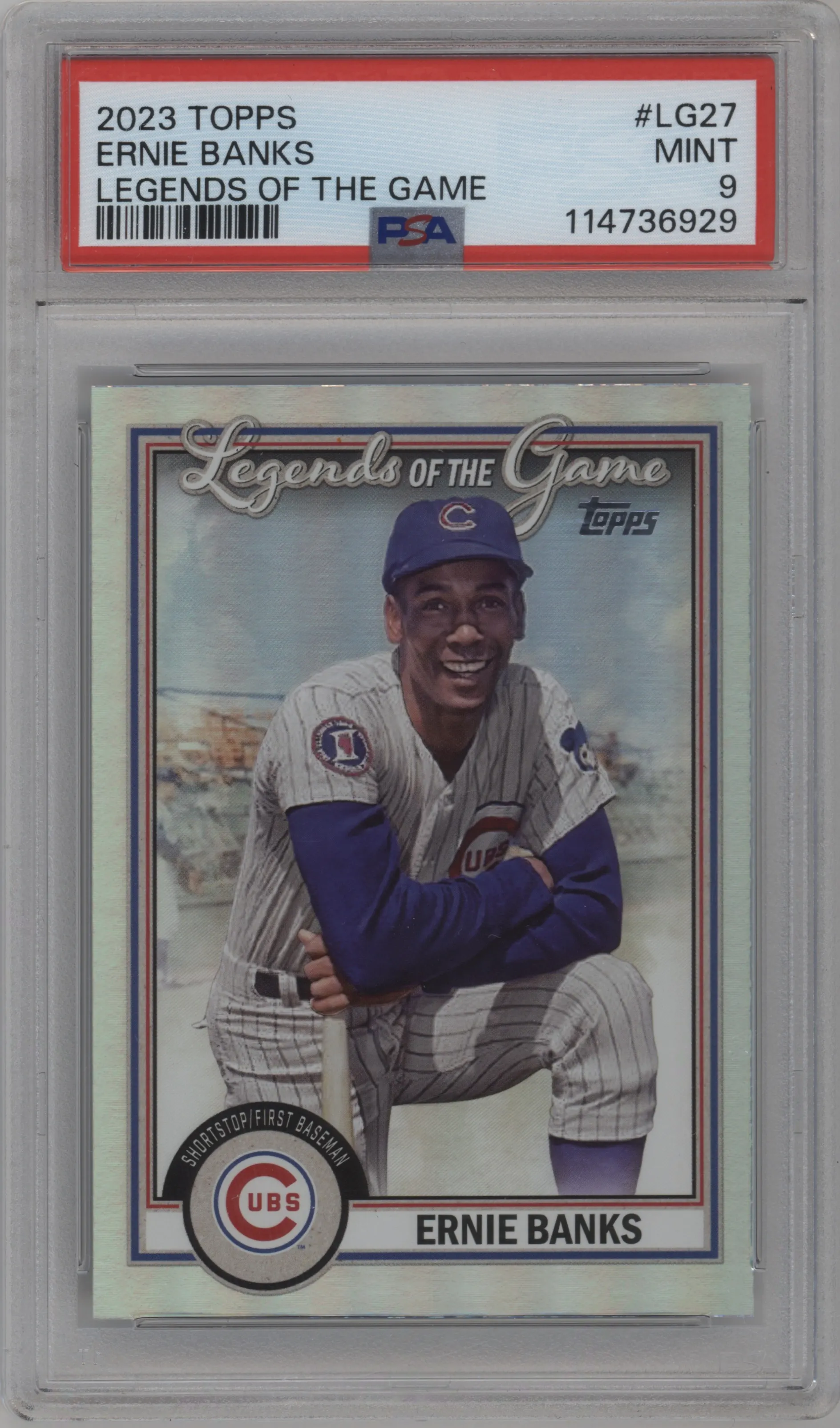 2023 Topps Series 2 Legends of the Game Ernie Banks #LG-27 PSA 9
