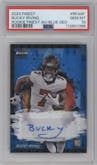 Bucky Irving from the 2024 Finest set featuring a Blue Geometric Refractor parallel graded by PSA and given an overall grade of 10.